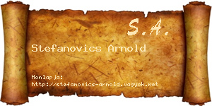 Stefanovics Arnold névjegykártya