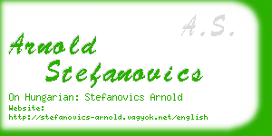 arnold stefanovics business card